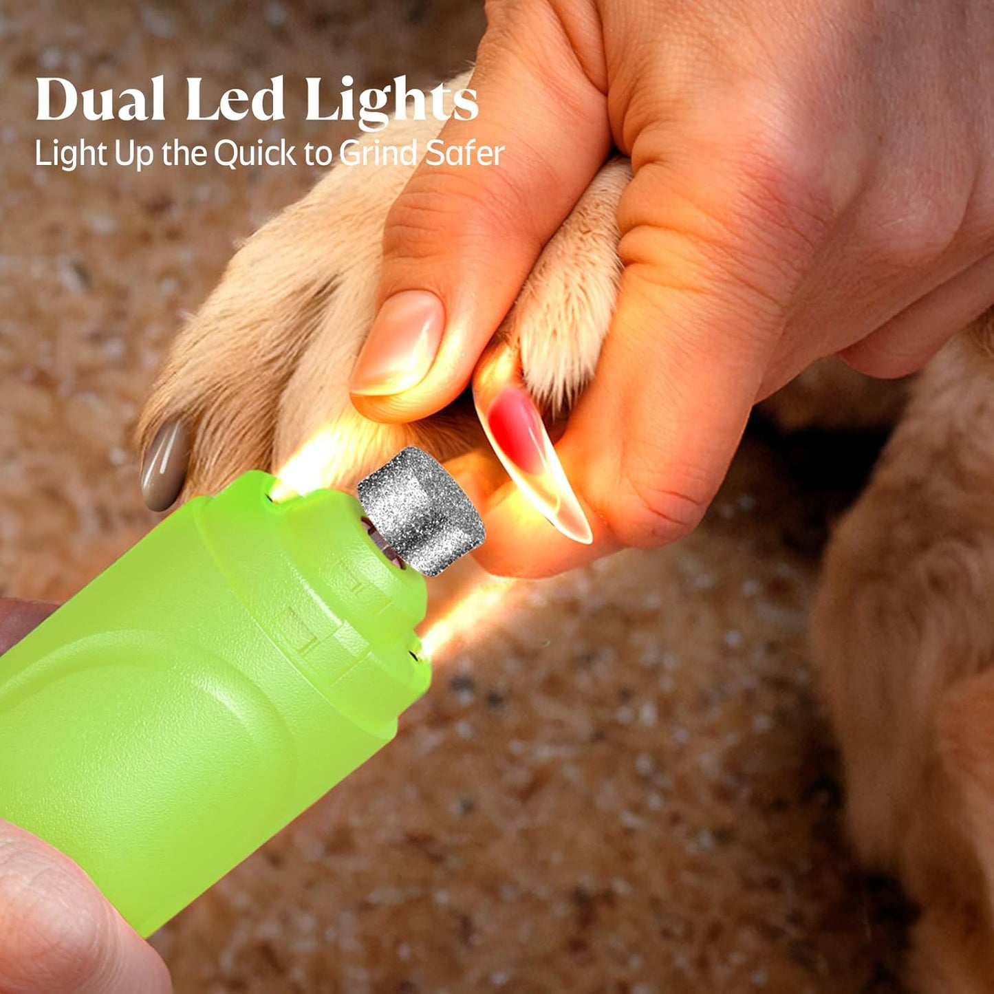 Dog Nail Grinder, Dog Nail Trimmers and Clippers Kit, Super Quiet, Rechargeable, for Small Large Dogs Cats Toenail Claw Grooming,3 Speeds