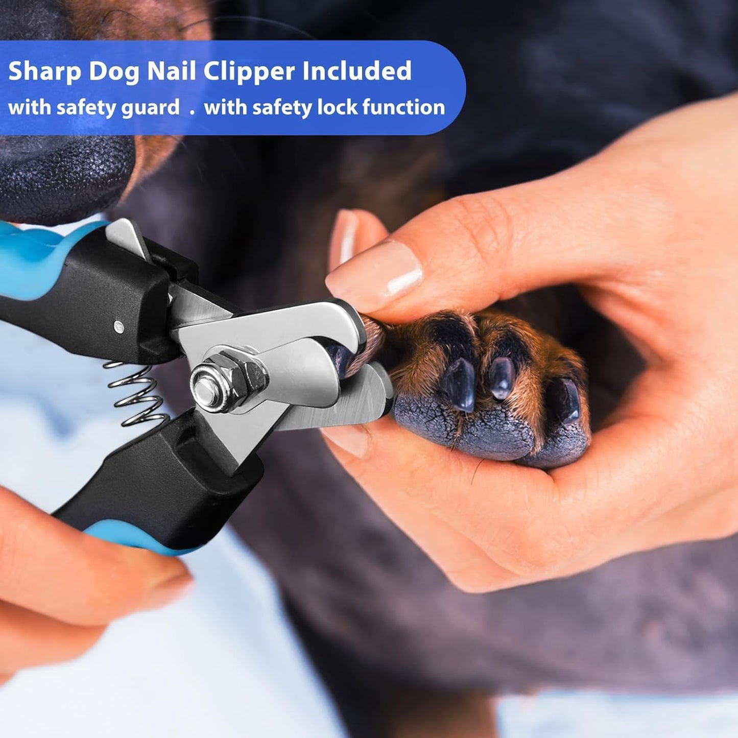 Dog Nail Grinder, Dog Nail Trimmers and Clippers Kit, Super Quiet, Rechargeable, for Small Large Dogs Cats Toenail Claw Grooming,3 Speeds