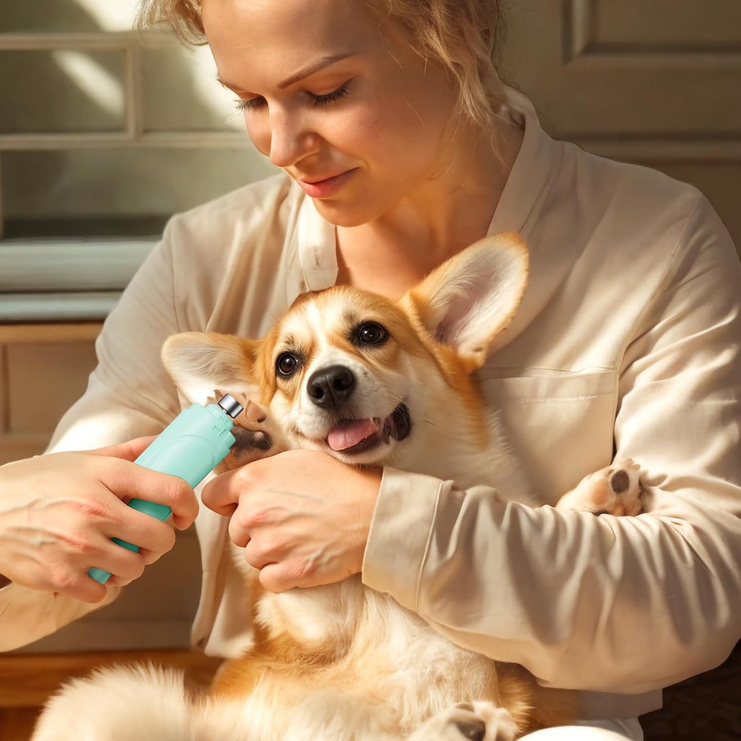 Dog Nail Grinder, Dog Nail Trimmers and Clippers Kit, Super Quiet, Rechargeable, for Small Large Dogs Cats Toenail Claw Grooming,3 Speeds