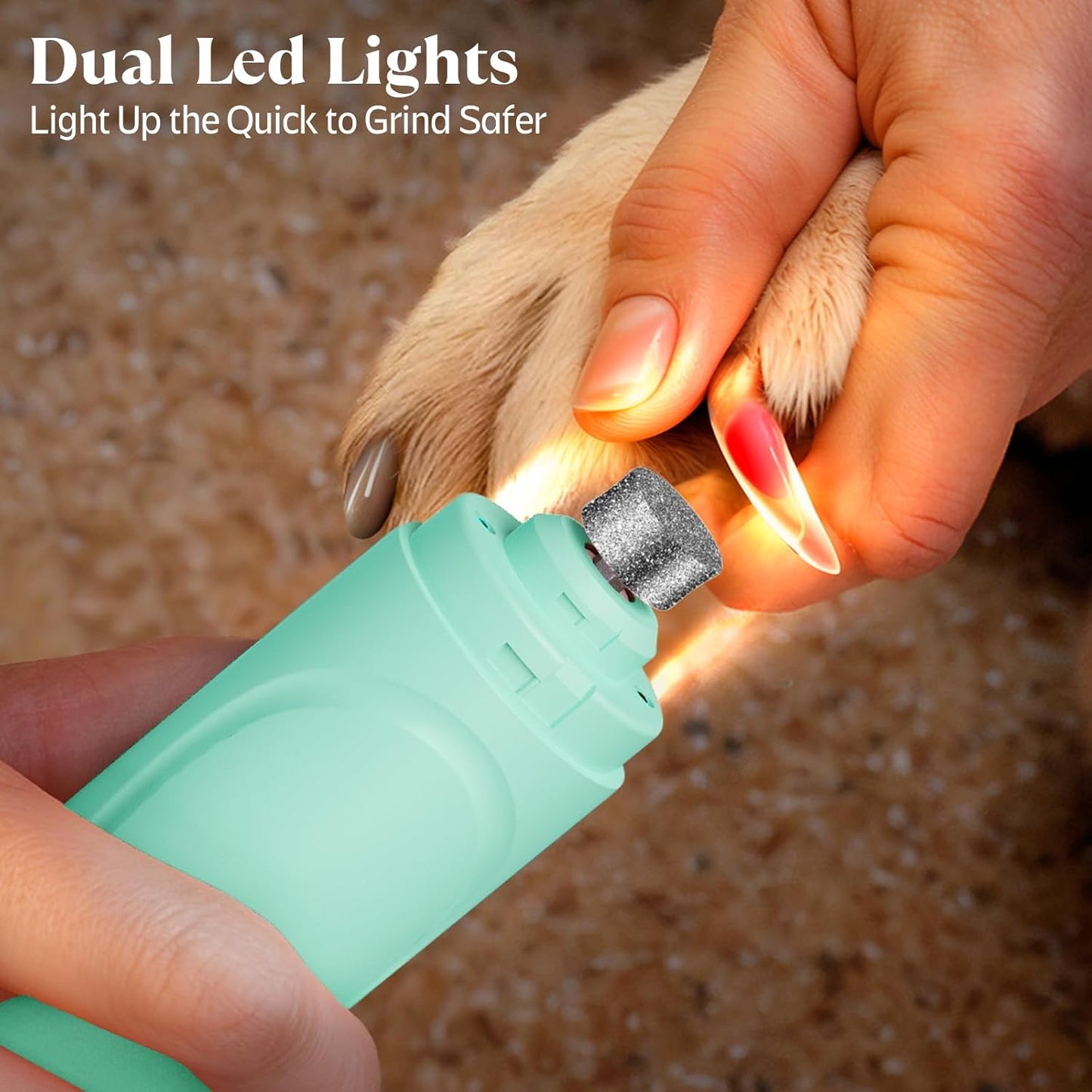 Dog Nail Grinder, Dog Nail Trimmers and Clippers Kit, Super Quiet, Rechargeable, for Small Large Dogs & Cats Toenail & Claw Grooming,3 Speeds