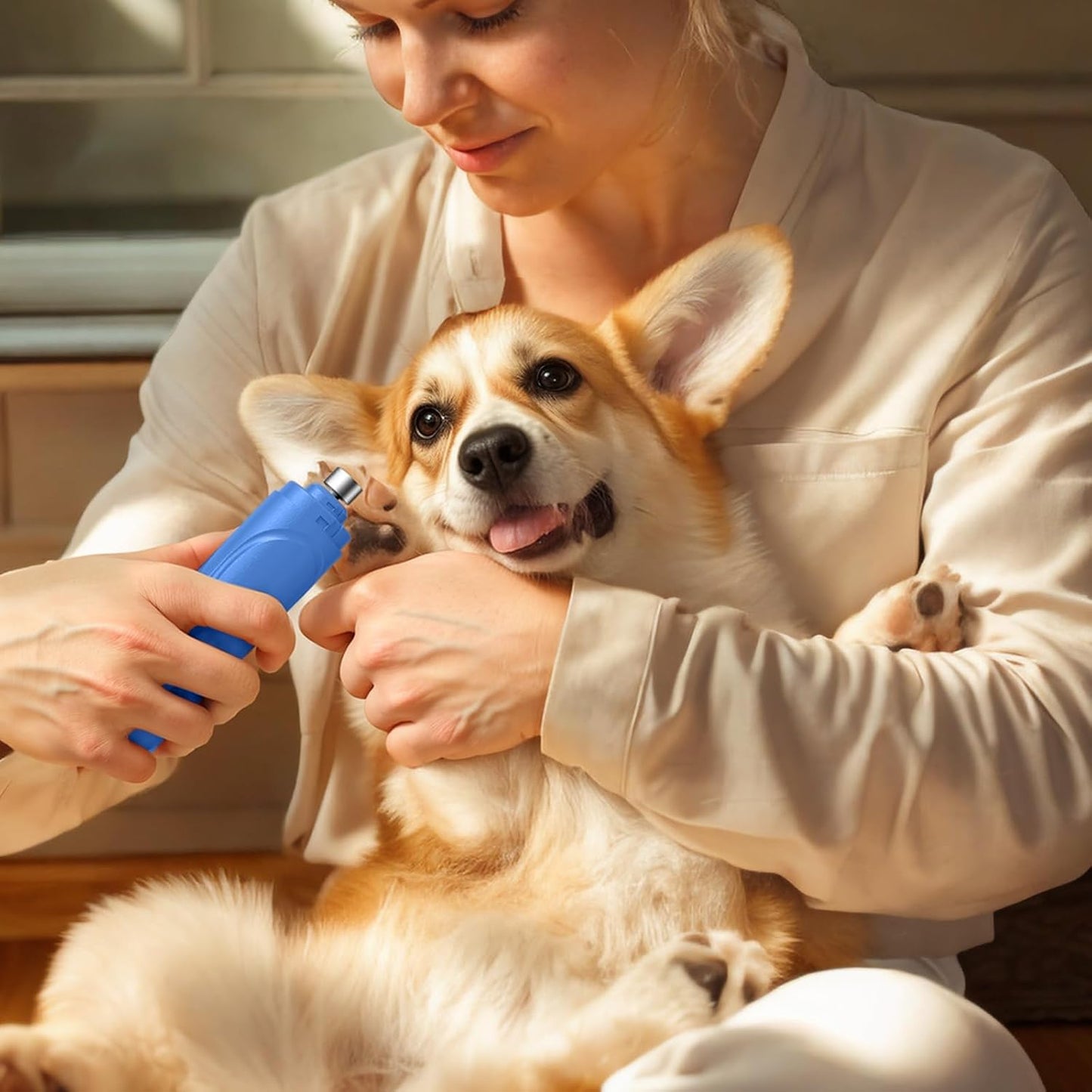 Dog Nail Grinder, Dog Nail Trimmers and Clippers Kit, Super Quiet, Rechargeable, for Small Large Dogs Cats Toenail Claw Grooming,3 Speeds