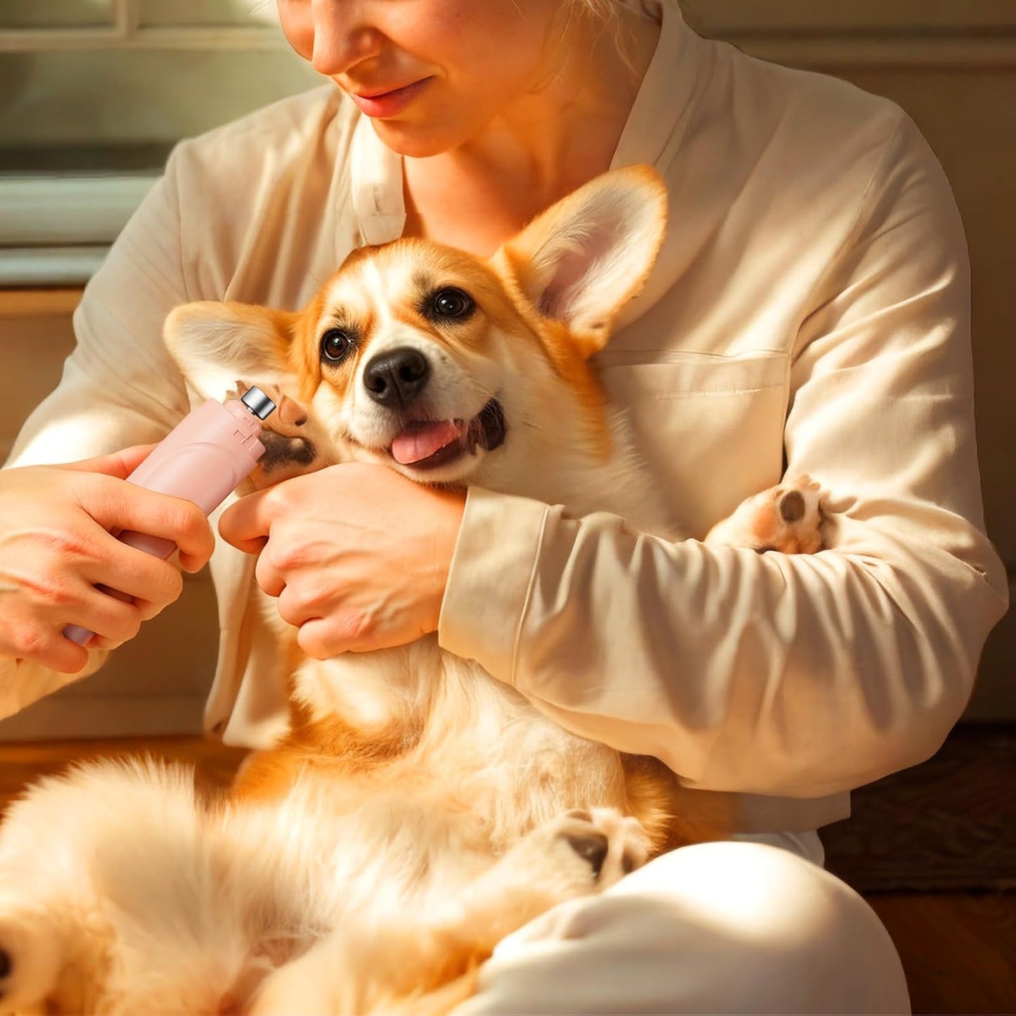 Dog Nail Grinder, Dog Nail Trimmers and Clippers Kit, Super Quiet, Rechargeable, for Small Large Dogs Cats Toenail Claw Grooming,3 Speeds